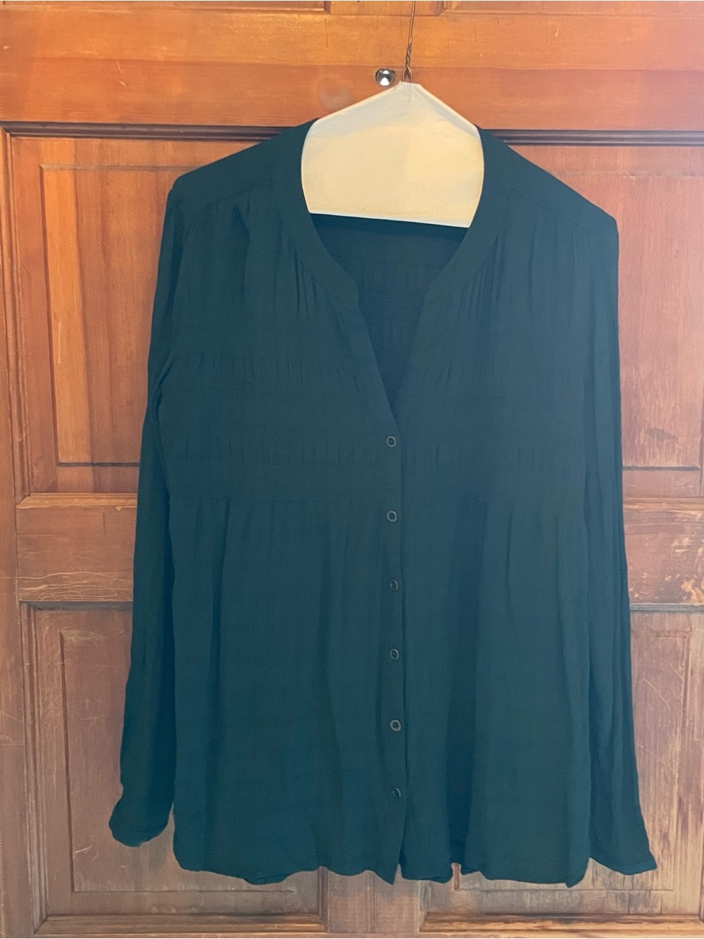 Knox Rose Black Button-Front Blouse